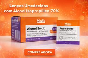 Álcool Swab Isopropílico 70 Lenço Umedecido Medix 100un Álcool Swab Isopropílico 70 Lenço Umedecido Medix 100un