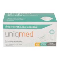 Álcool Swab Para Assepsia 100 Unidades Uniqmed