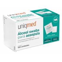 Álcool Swab para Assepsia 70% Uniqmed 100 Unidades Álcool Swab para Assepsia 70% Uniqmed 100 Unidades