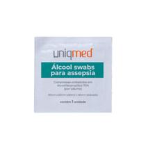 Álcool swabs para assepsia (30x60mm) - 100 un/cx - uniqmed Álcool swabs para assepsia (30x60mm) - 100 un/cx - uniqmed