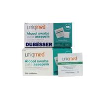 Álcool swabs para assepsia (30x60mm) - 2 caixas - 100 un/cx - uniqmed