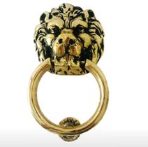 aldraba ou aldrava leão batedor de porta todo bronze maciço batente artesanal - artmardmetal