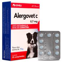 Alergovet C 0,7mg 20 Comp Para Gato Cachorro Ate 15kg Coveli Alergovet C 0,7mg 20 Comp Para Gato Cachorro Ate 15kg Coveli