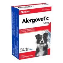 Alergovet C Antialérgico Para Cães Acima 15kg 1,4mg C/10 Comprimidos