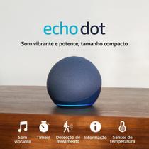 alexa azul 5 Geração Echo Dot Smart Speaker Altofalante Inteligente com Alexa, Som Potente e Comandos por Voz Unity