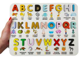 Alfabeto Bilíngue Ilustrado Pedagógico 3D Jogo Educativo