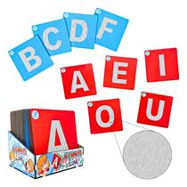 Alfabeto com Lixa Brinquedo Educativo Alfabetização Madeira Sensorial Simque 4 anos