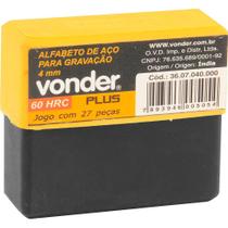 Alfabeto de aço punção 4mm a-z para gravação - Vonder Plus