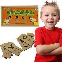 Alfabeto em Braille Brinquedo Infantil Educativo em Madeira