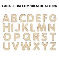 Alfabeto Em Mdf 3mm, 26 Letras, Cada Letra Com 10cm de Altura - Educação Infantil, Pintura, Colagem, Decoração, Artesanato - Artpical