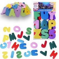 Alfabeto eva letras grandes + numerais 36 pçs 8 cm