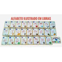 Alfabeto ilustrado em libras abecedário abc brinquedos adaptados para deficientes Alfabeto - BRINQUE E LEIA