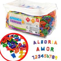 Alfabeto Infantil Letras e Números 1000 Peças Bolsa Brinquedo Educativo Alfanumérico