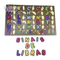 Alfabeto Letras e Sinais de Libras com Números