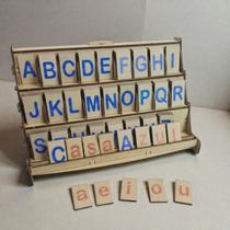 Alfabeto Montessori MDF Letras Móveis 130 Peças Educativas