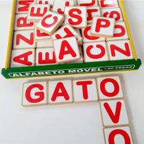 Alfabeto Móvel 60 Peças Mdf 4x4cm Brincadeiras Alfabeto Móvel 60 Peças Mdf 4x4cm Brincadeiras