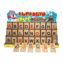 Alfabeto Móvel Degrau Brinquedo Pedagógico Alfabetização MDF - Simque - 5 anos