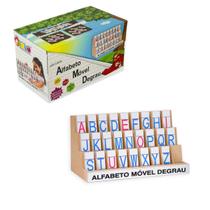 Alfabeto Móvel Degrau Carlu 146 Peças Mdf Jogo Educativo
