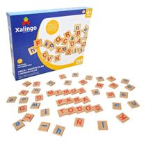 Alfabeto Móvel em Madeira ABC 144 peças Brinquedo Pedagógico Alfabetização Madeira - Xalingo - 4 anos
