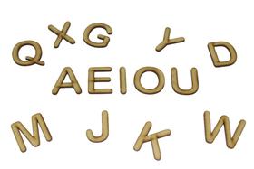 Alfabeto Móvel Letra Bastão - Maiúscula - Madeira Maestra