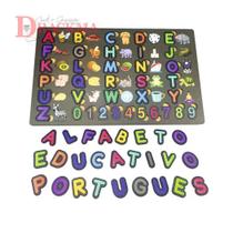 Alfabeto + numero, coloridos em mdf, aprenda brincando