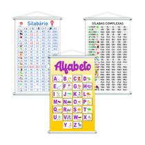 Alfabeto + Silabário + Complexo Kit 3 Banners 80X50Cm