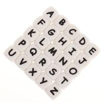 Alfabeto Silicone Letras Inglesas Contas Cubo Dentes de Bebê Nome Personalizado NOME DIY Roedor Dentes Pendente Dentes de bebê (um conjunto de 26 letras)