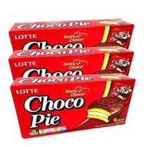 Alfajor De Chocolate Coreano Chocopie 168g - (Kit com 3) - Lotte