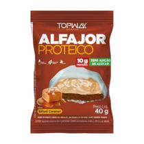 Alfajor Topway com Proteína Salted Caramel 40g - Embalagem com 10 Unidades Alfajor Topway com Proteína Salted Caramel 40g - Embalagem com 10 Unidades