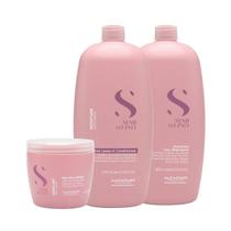 Alfaparf Semi Di Lino Moisture Kit Trio Grande 3 Produtos
