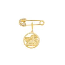 Alfinete Batismo Medalha Anjo da Guarda Folheado a Ouro 18k Alfinete Batismo Medalha Anjo da Guarda Folheado a Ouro 18k