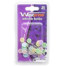 Alfinete Cabeça Colorida Botão - 30 unidades
