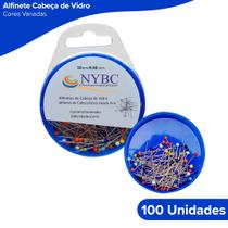 Alfinete Cabeça de Vidro - 100 Unidades - NYBC