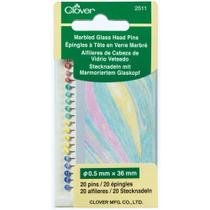 Alfinete Cabeça De Vidro Clover 20 unidades