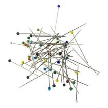 Alfinete cabeça de vidro inox fino não enferruja costura patchwork artesanato 100 unidades