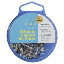 Alfinete cabeça de vidro premium 100 unidades medidas 31x0,55mm luli