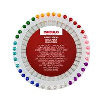 Alfinete cabeça redonda colorida círculo - 480 unidades