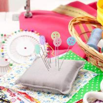 Alfinete Com Cabeça De Botão Para Patchwork - 80 Unidades