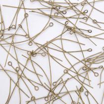 Alfinete Contra Pino Metal Ouro Velho 50mm 2000pçs 500g Alfinete Contra Pino Metal Ouro Velho 50mm 2000pçs 500g