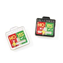 Alfinete de broche Creative Mood Slider Square Alloy Lapel Ba