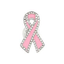 Alfinete de broche, fita rosa com strass, liga de 2x3,5 cm