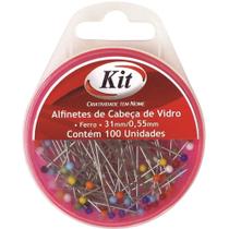 Alfinete de Costura Cabeça de Vidro 31MM X 0,55MM - Pacote com 100 Unidades Alfinete de Costura Cabeça de Vidro 31MM X 0,55MM - Pacote com 100 Unidades