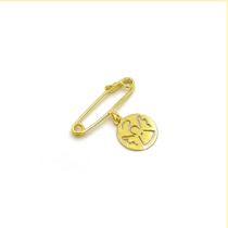 Alfinete de Ouro 18k Com Pingente Anjo Da Guarda
