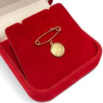 Alfinete de Ouro 18k Com Pingente Batismo