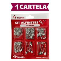 Alfinete De Segurança 135 Peças 6 Tamanhos - Top Mix Alfinete De Segurança 135 Peças 6 Tamanhos - Top Mix