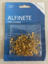 Alfinete de segurança com 100 unidades composição liga de zinco dourado