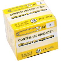 Alfinete de Segurança Nº 0 AÇO Niquelado - Caixa com 100