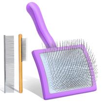 Alfinete longo Slicker Brush COZYGIFT para cães de pêlo comprido, roxo Alfinete longo Slicker Brush COZYGIFT para cães de pêlo comprido, roxo