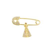 Alfinete Para Bebê Santa Nossa Senhora Aparecida Banho Ouro Alfinete Para Bebê Santa Nossa Senhora Aparecida Banho Ouro