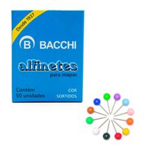 Alfinete para Mapa Cores Sortidas Com 50 unidades BACCHI Alfinete para Mapa Cores Sortidas Com 50 unidades BACCHI